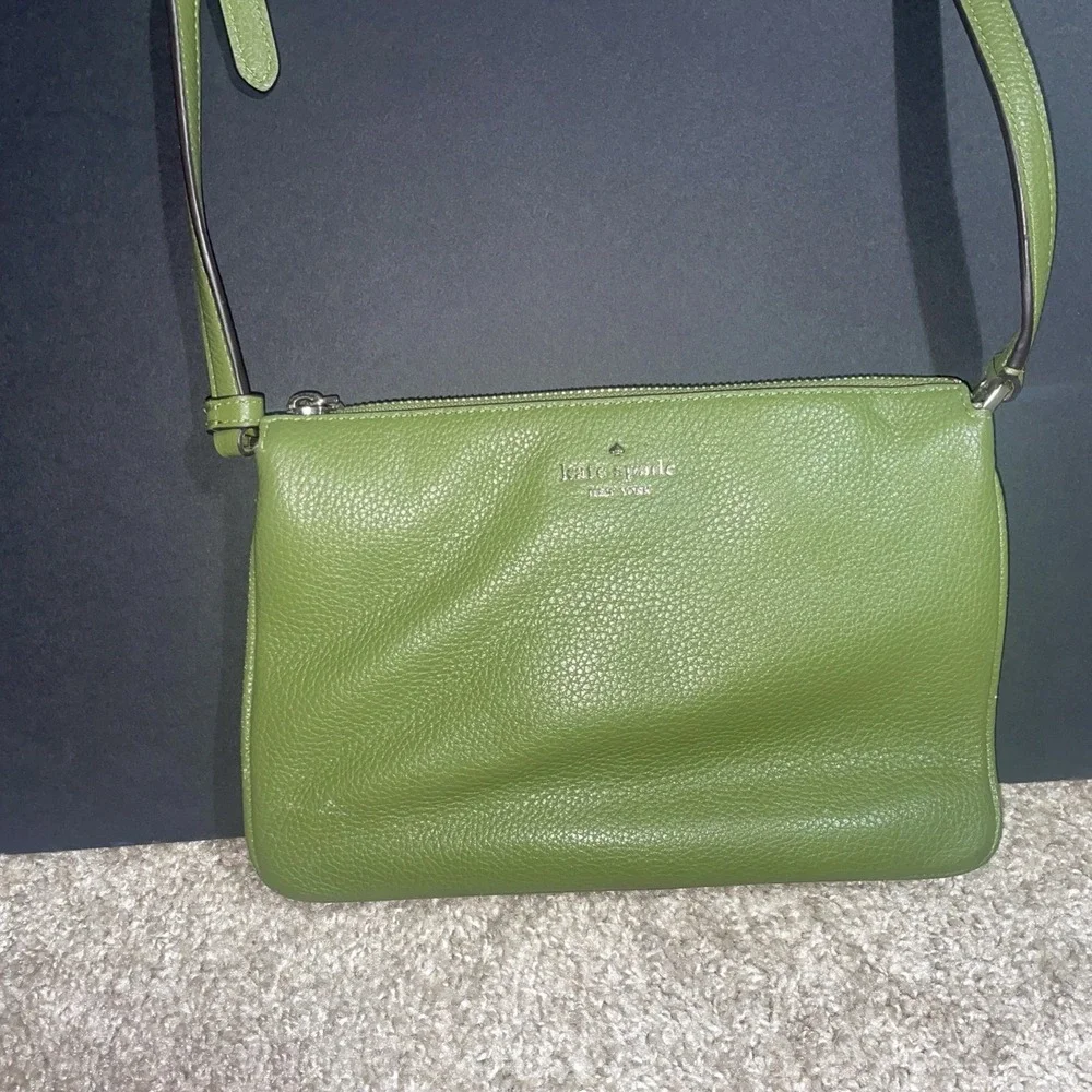Kate Spade Olive Green‎ Pebbled Leather Shoulder Bag